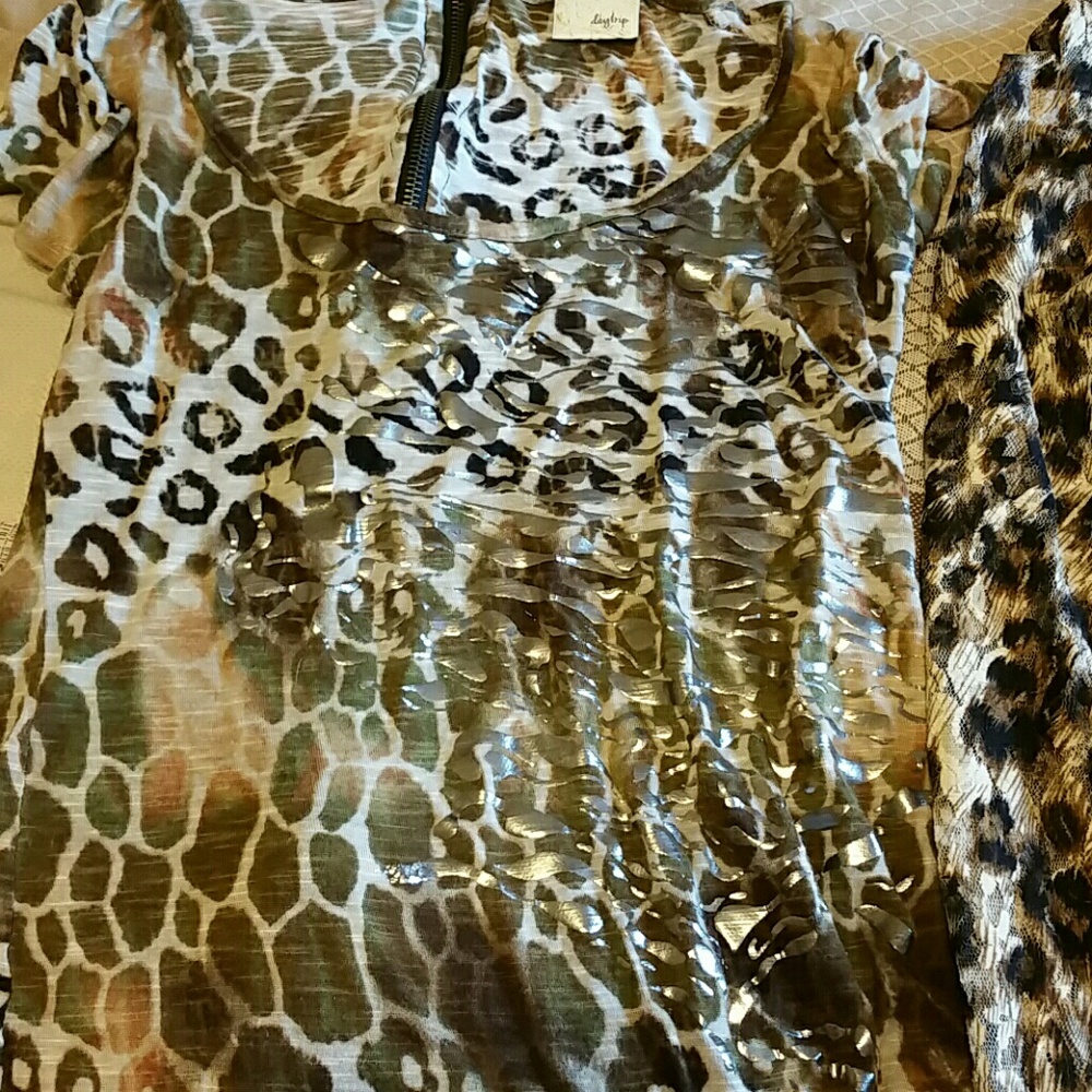 2 leopard print tops size small